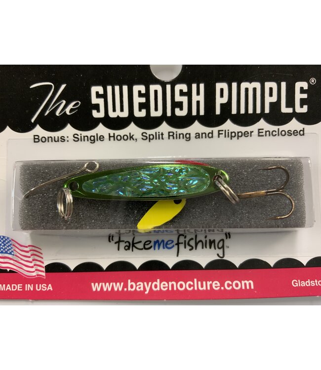 BAY DE NOC LURE CO. SWEDISH PIMPLE 3,   1 1/2"GREEN ICE