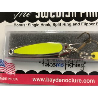 BAY DE NOC LURE CO. SWEDISH PIMPLE 1 1/2', 1/5oz, FLO YEL NICKEL