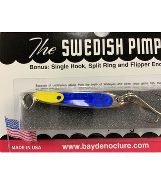 BAY DE NOC LURE CO. SWEDISH PIMPLE 3,  SIL/BLUE 1 1/2' 1/5OZ