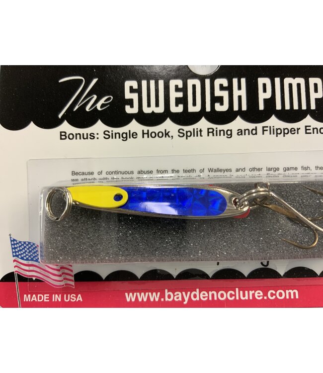 BAY DE NOC LURE CO. SWEDISH PIMPLE 3,  SIL/BLUE 1 1/2' 1/5OZ