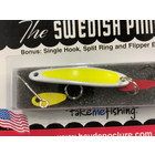 BAY DE NOC LURE CO. SWEDISH PIMPLE 1 1/2"PEARL/YEL