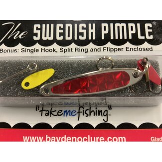 BAY DE NOC LURE CO. SWEDISH PIMPLE 3,   1 1/2"PRISM RED