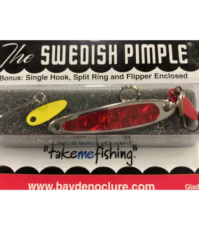 BAY DE NOC LURE CO. SWEDISH PIMPLE 3,   1 1/2"PRISM RED