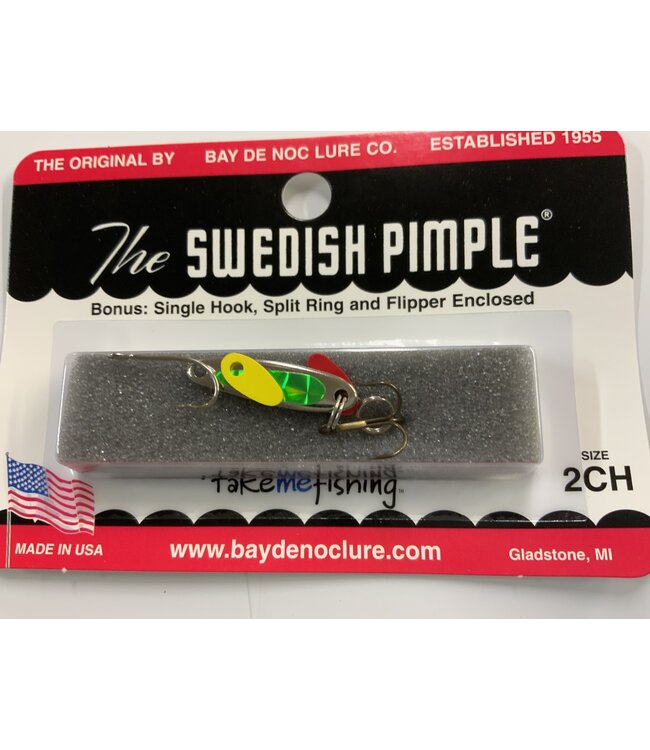BAY DE NOC LURE CO. SWEDISH PIMPLE 1' 1/10 OZ CHARTREUSE