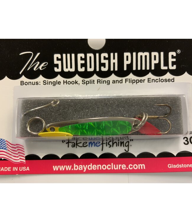 BAY DE NOC LURE CO. SWEDISH PIMPLE 3 SIL/CHART 1 1/2' 1/5OZ