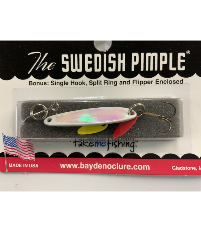 BAY DE NOC LURE CO. Swedish Pimple 3 Prism Pearl