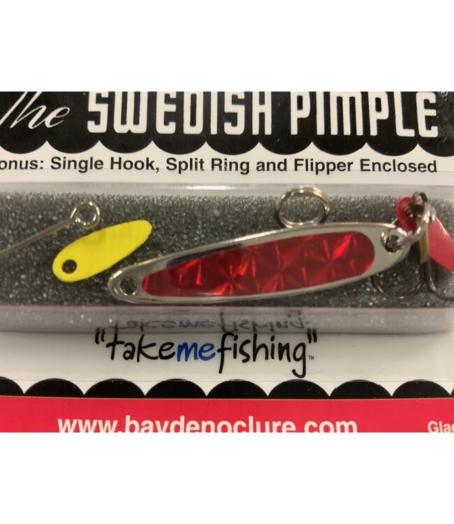 BAY DE NOC LURE CO. SWEDISH PIMPLE 3,   1 1/2"PRISM RED