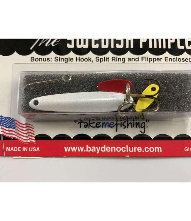 BAY DE NOC LURE CO. SWEDISH PIMPLE 1 1/2"PEARL WHT