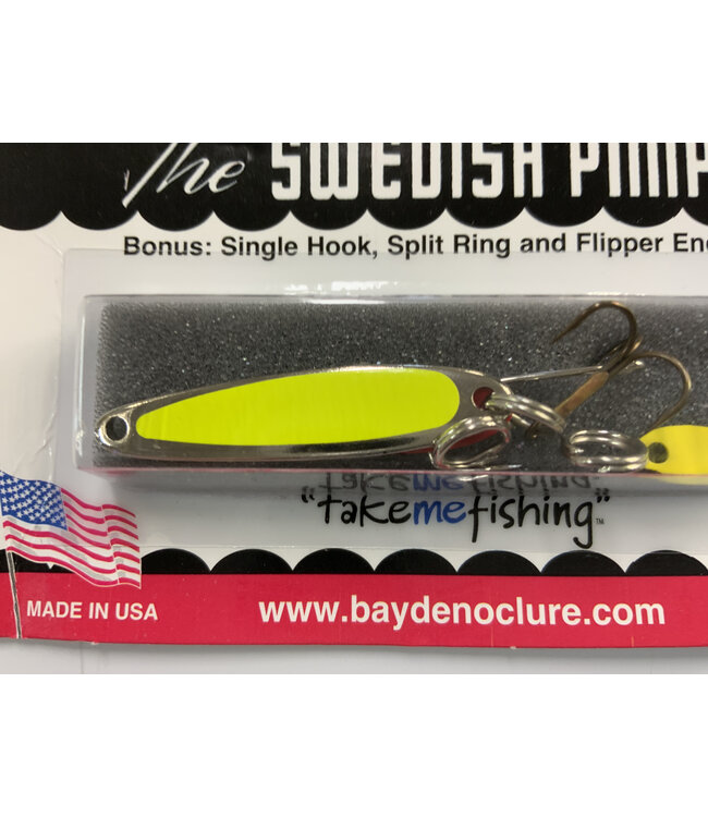 BAY DE NOC LURE CO. SWEDISH PIMPLE 1 1/2', 1/5oz, FLO YEL NICKEL