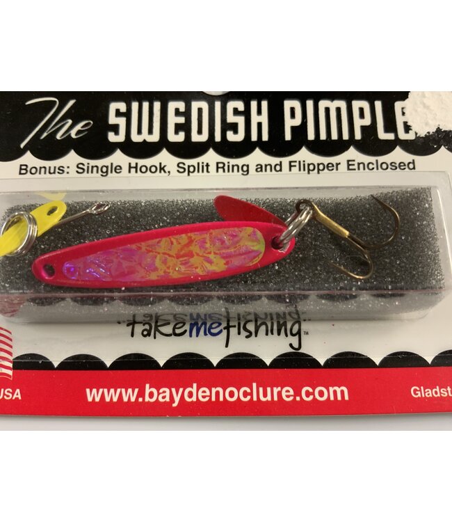 BAY DE NOC LURE CO. SWEDISH PIMPLE 1 1/2"MAGENTA ICE