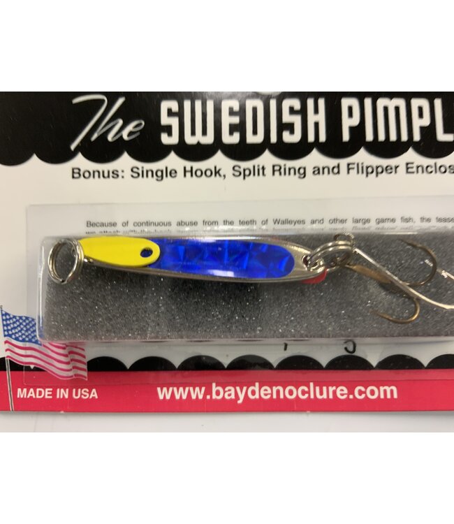 BAY DE NOC LURE CO. SWEDISH PIMPLE 3,  SIL/BLUE 1 1/2' 1/5OZ