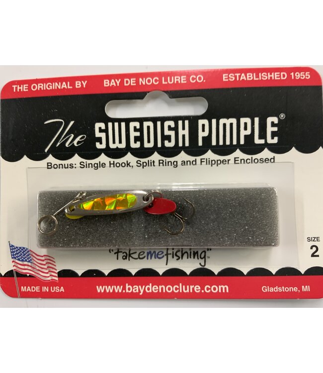 BAY DE NOC LURE CO. Bay de Noc 2ZY Swedish Pimple 1" 1/10oz Prism Yellow
