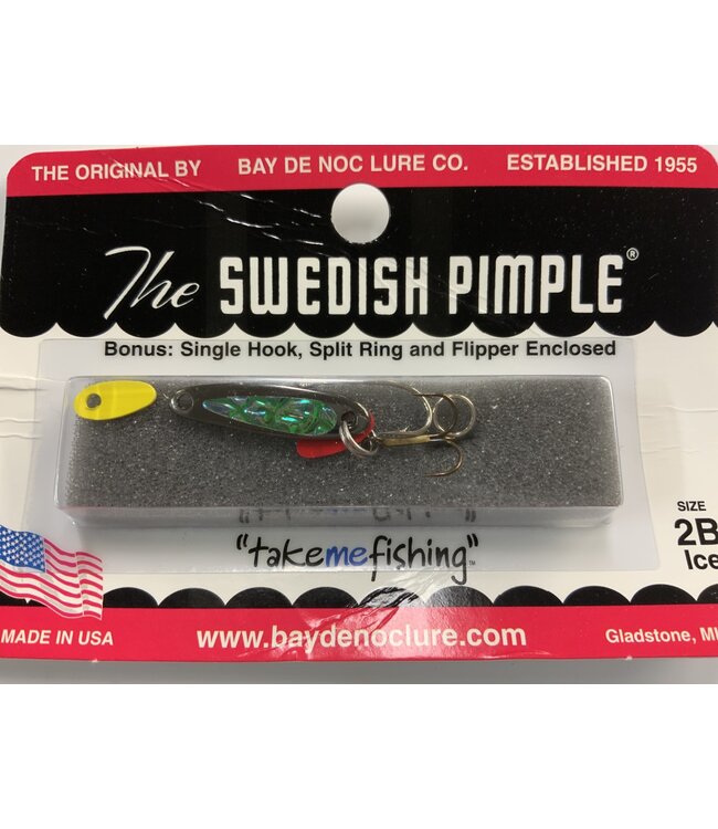 BAY DE NOC LURE CO. SWEDISH PIMPLE #2 BLACK ICE 1' 1/10OZ