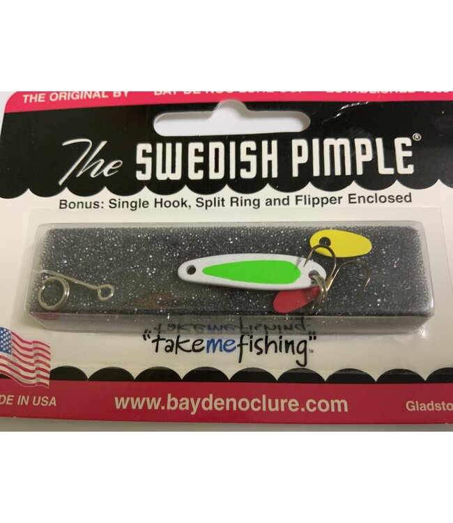 BAY DE NOC LURE CO. SWEDISH PIMPLE SZ 2 WP KELLY GREEN