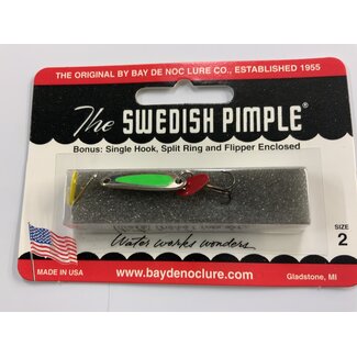 BAY DE NOC LURE CO. SWEDISH PIMPLE 1" KELLY GREEN SZ2