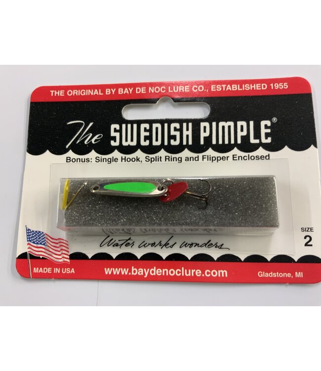 BAY DE NOC LURE CO. SWEDISH PIMPLE 1" KELLY GREEN SZ2