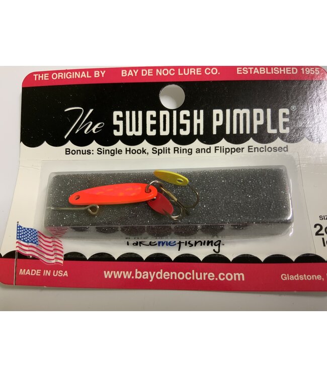 BAY DE NOC LURE CO. SWEDISH PIMPLE #2 ORANGE ICE 1/10OZ