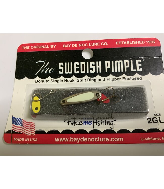 BAY DE NOC LURE CO. SWEDISH PIMPLE 1' 1 1/10 OZ LUMINOUS