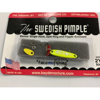 BAY DE NOC LURE CO. SWEDISH PIMPLE #2 YELLOW ICE