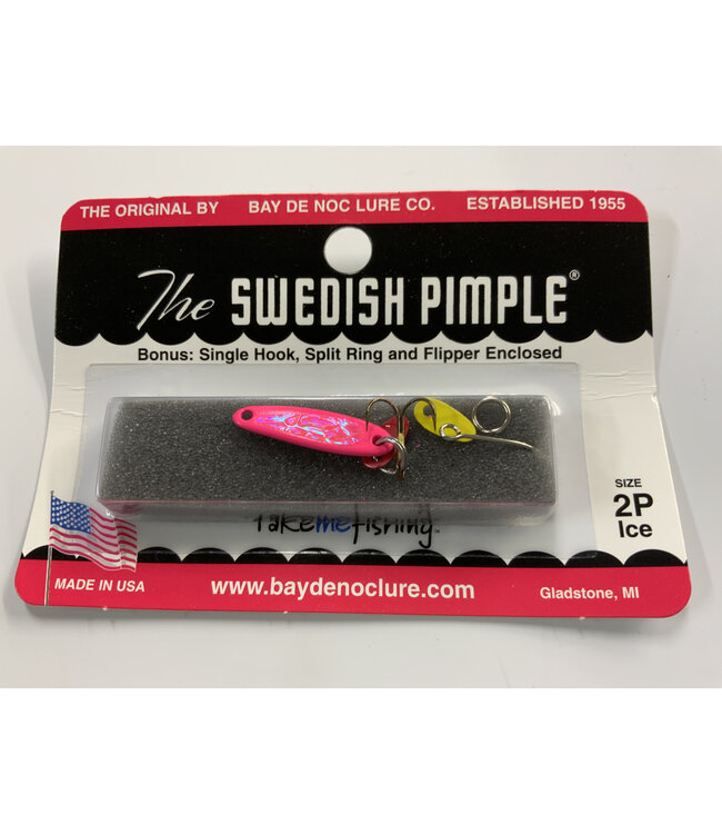 BAY DE NOC LURE CO. SWEDISH PIMPLE #2 PINK ICE 1/10OZ