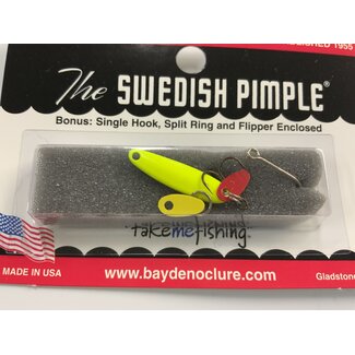 BAY DE NOC LURE CO. SWEDISH PIMPLE  2AFY S.P.  1" FLO.YELLOW 1/10OZ