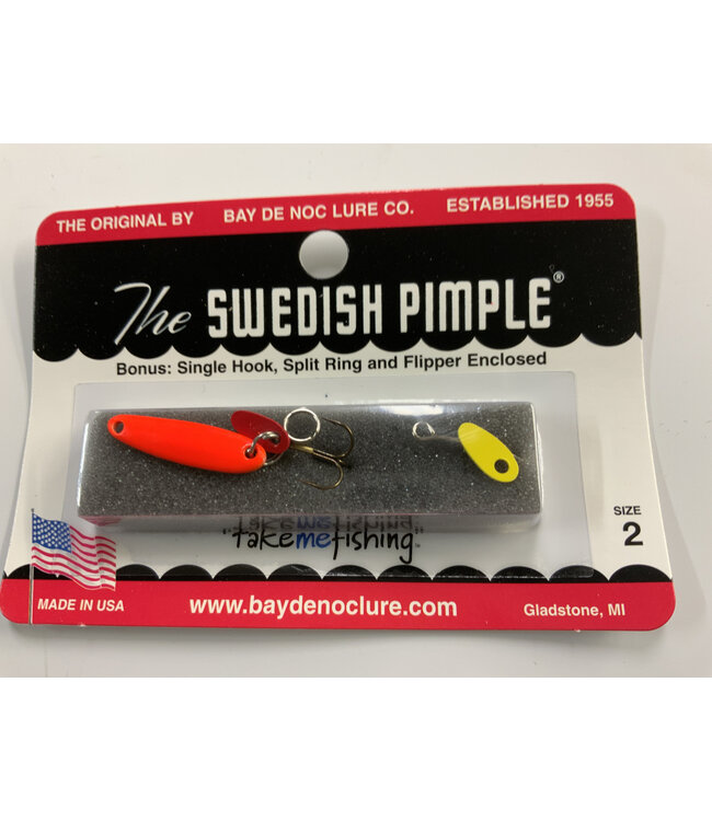 BAY DE NOC LURE CO. SWEDISH PIMPLE 1" FLO.ORANGE SZ2