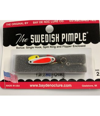 BAY DE NOC LURE CO. SWEDISH PIMPLE 1" PEARL FLO.OR