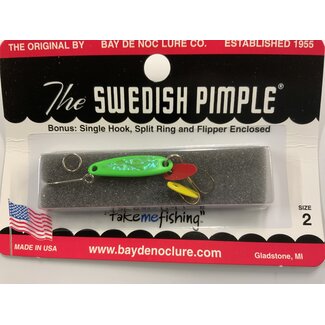 BAY DE NOC LURE CO. SWEDISH PIMPLE 1" MOSS ICE SZ2
