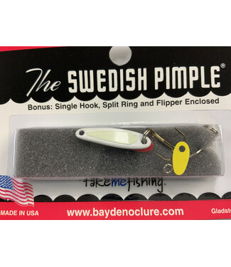BAY DE NOC LURE CO. SWEDISH PIMPLE 1" PEARL/GLOW  SZ2