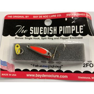 BAY DE NOC LURE CO. SWEDISH PIMPLE 1', 1/10oz, FLO OR/NICKEL
