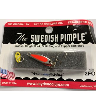 BAY DE NOC LURE CO. SWEDISH PIMPLE 1', 1/10oz, FLO OR/NICKEL