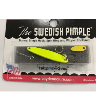 BAY DE NOC LURE CO. SWEDISH PIMPLE 3,   1 1/2"FLO.YELLW