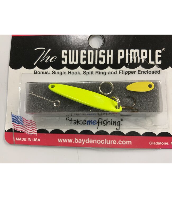 BAY DE NOC LURE CO. SWEDISH PIMPLE 3,   1 1/2"FLO.YELLW