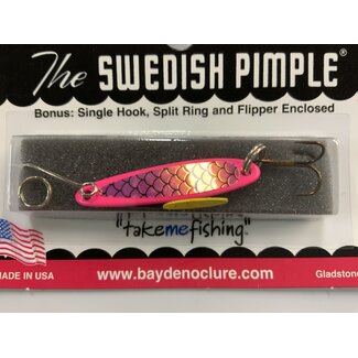BAY DE NOC LURE CO. SWEDISH PIMPLE 3,  1 1/2"PINKSCALE