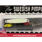 BAY DE NOC LURE CO. SWEDISH PIMPLE 3,  1 1/2"PEARL/GLO