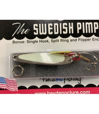 BAY DE NOC LURE CO. SWEDISH PIMPLE 3,  1 1/2' 1/5 OZ LUMINOUS