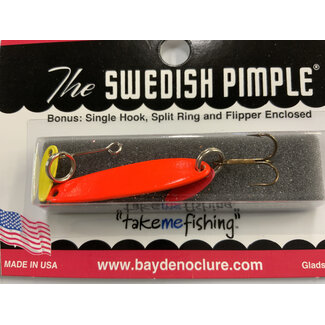 BAY DE NOC LURE CO. SWEDISH PIMPLE 1 1/2"FLO.ORANG