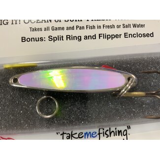 BAY DE NOC LURE CO. SWEDISH PIMPLE #5 PRISM PEARL 1/3OZ