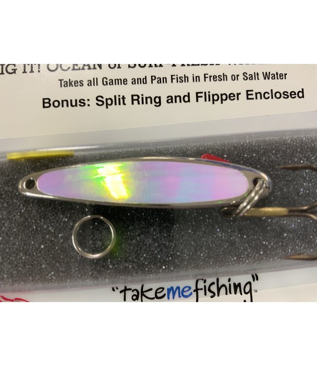 BAY DE NOC LURE CO. SWEDISH PIMPLE #5 PRISM PEARL 1/3OZ