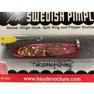 BAY DE NOC LURE CO. Bay de Noc 4RED ICE Swedish Pimple 1-3/4" 1/4oz Crushed Ice/Red Ice
