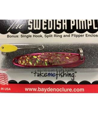 BAY DE NOC LURE CO. Bay de Noc 4RED ICE Swedish Pimple 1-3/4" 1/4oz Crushed Ice/Red Ice