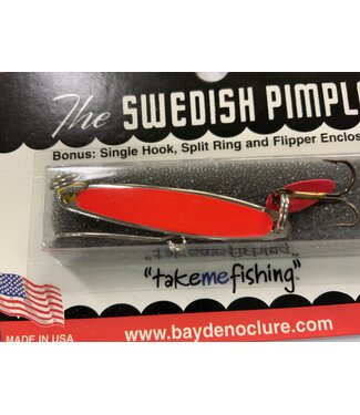 BAY DE NOC LURE CO. SWEDISH PIMPLE 1 3/4"ORG/NICKL