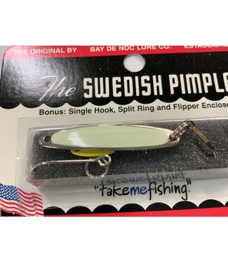 BAY DE NOC LURE CO. SWEDISH PIMPLE 1 3/4"" 1/4 OZ LUMINOUS