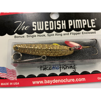 BAY DE NOC LURE CO. SWEDISH PIMPLE #4 HAMMERED GOLD 1/4OZ