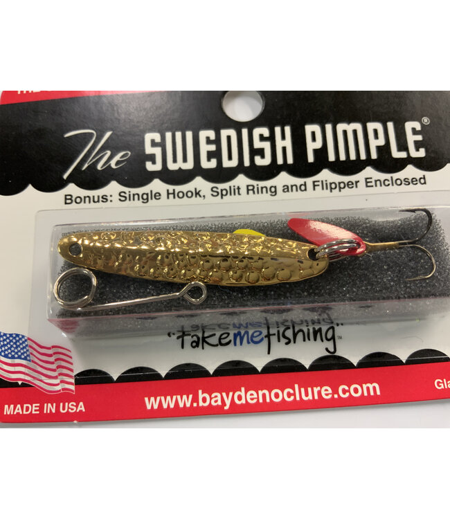 BAY DE NOC LURE CO. SWEDISH PIMPLE #4 HAMMERED GOLD 1/4OZ