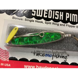 BAY DE NOC LURE CO. SWEDISH PIMPLE 4,   SILVER/GREEN 1 3/4' 1/4OZ