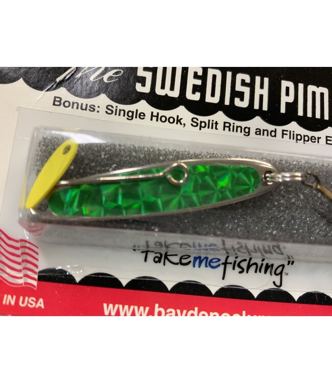 BAY DE NOC LURE CO. SWEDISH PIMPLE 4,   SILVER/GREEN 1 3/4' 1/4OZ