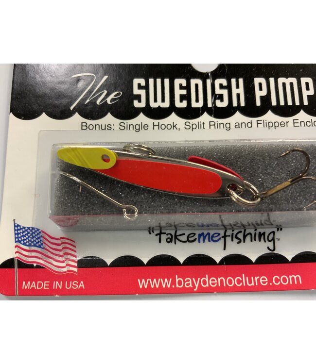 BAY DE NOC LURE CO. SWEDISH PIMPLE 1 1/2', 1/5oz, FLO OR/NICKEL