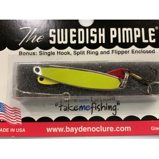 BAY DE NOC LURE CO. SWEDISH PIMPLE 1 3/4', 1/4oz, FLO YEL/NICKEL
