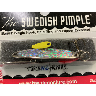 BAY DE NOC LURE CO. SWEDISH PIMPLE 4,  1 3/4"NICKL.ICE